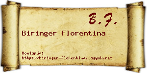 Biringer Florentina névjegykártya